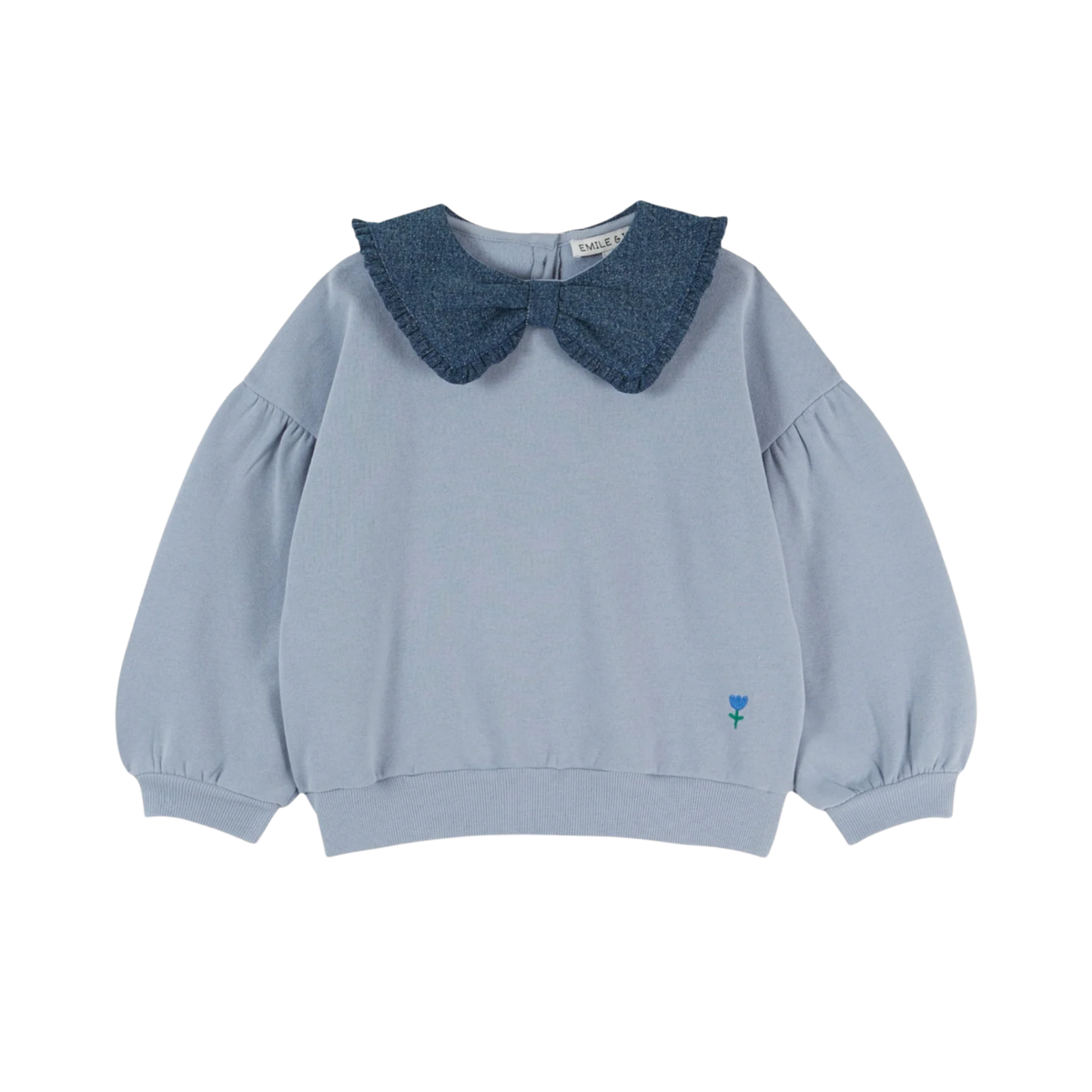 Emile Et Ida Seafoam Peter Pan Collar Long Sleeve Sweatshirt