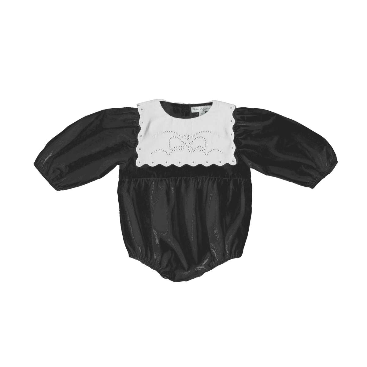 Bebe Organic Midnight Evie Pointelle Long Sleeve Romper