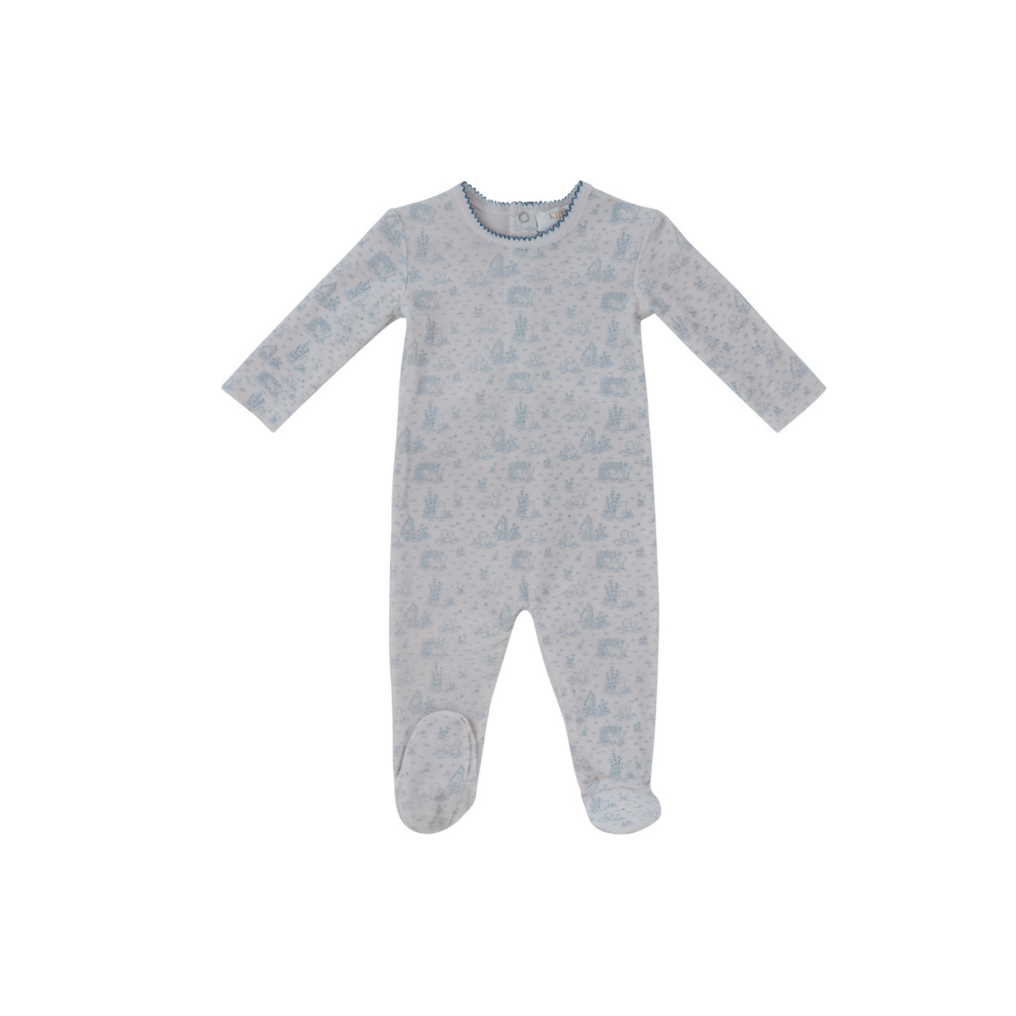 Kipp Baby Blue Woodland Toile Footie