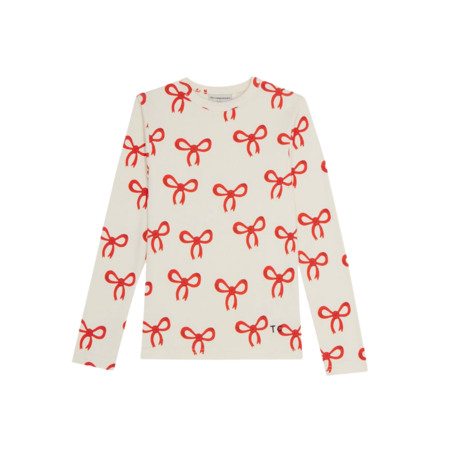 The Campamento Ecru Big Bows Long Sleeve Top