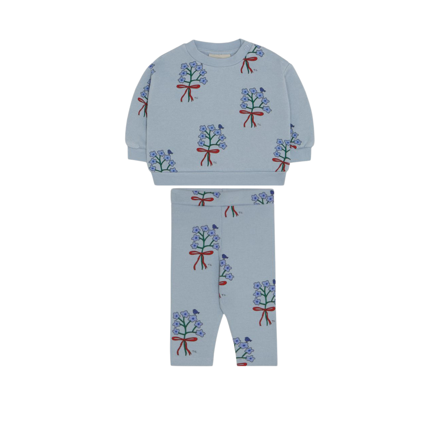 The Campamento Light Blue Bouquets Sweatshirt Pants Set