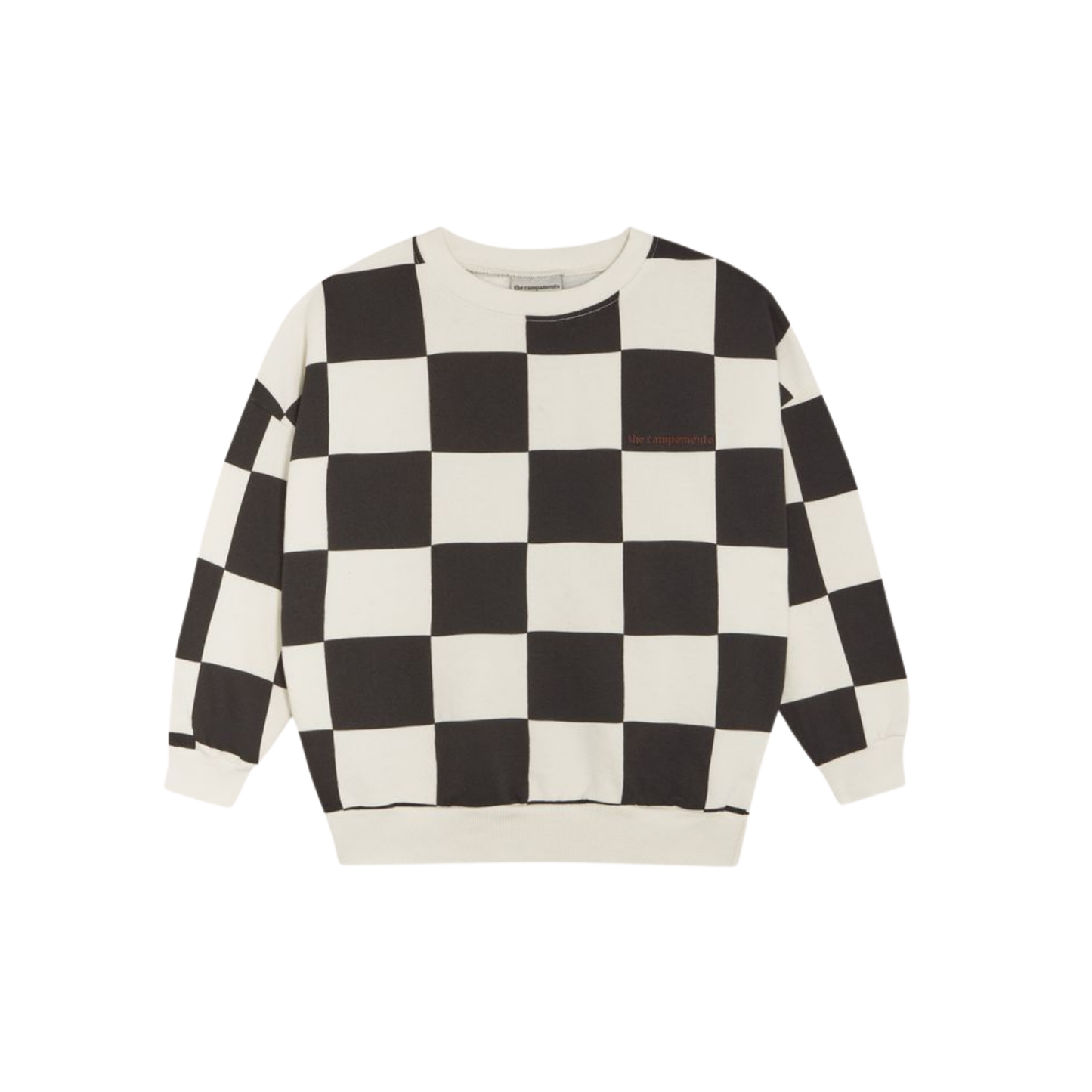 The Campamento Ecru Checked Long Sleeve Sweatshirt