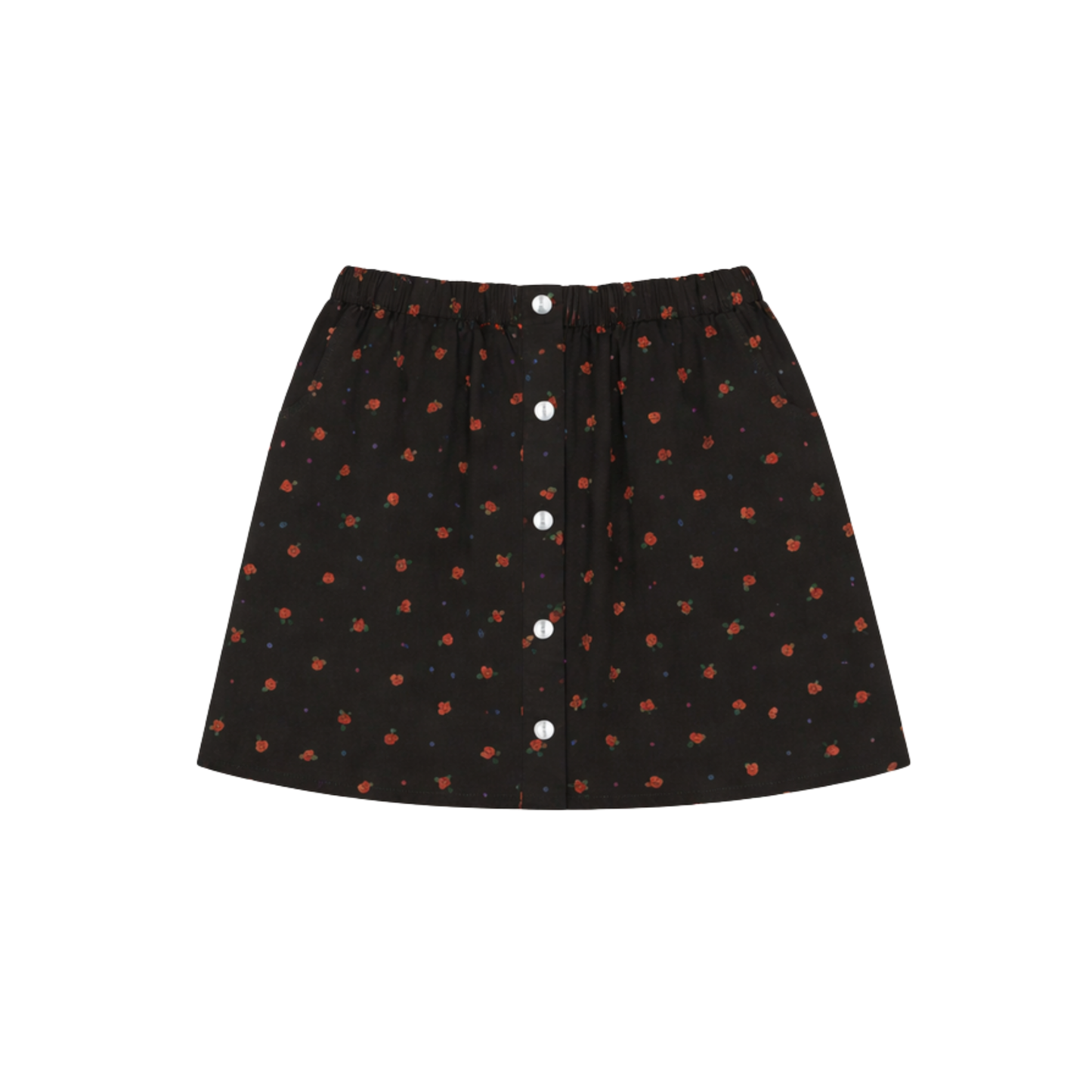 The Campamento Grey Flowers Button-Up Skirt