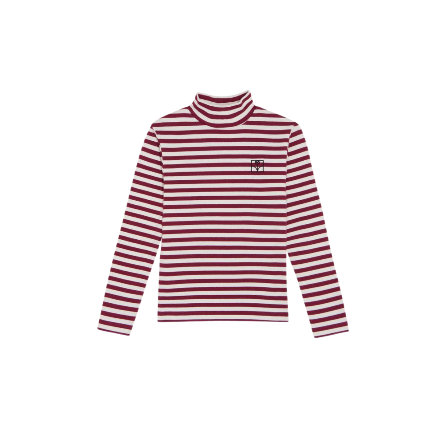 The Campamento Burgundy Stripes Long Sleeve Turtleneck