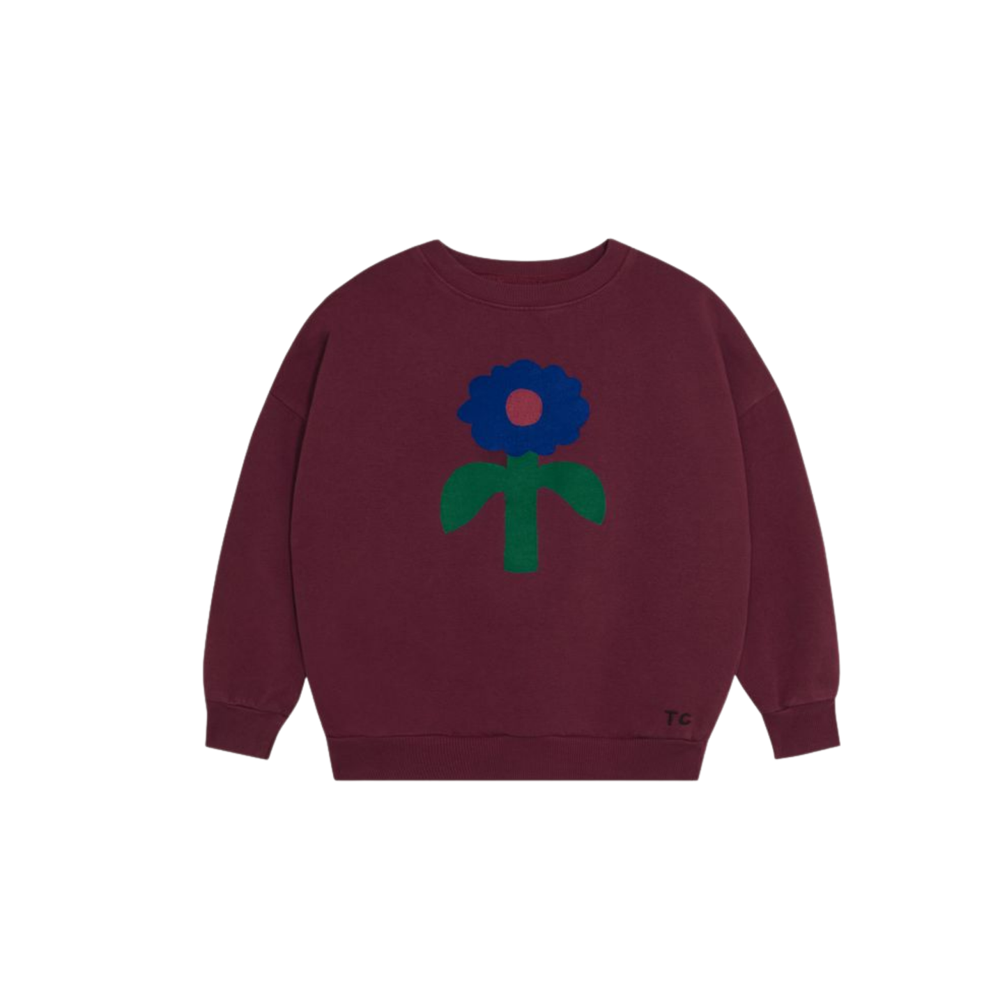The Campamento Burgundy Big Daisy Long Sleeve Sweatshirt