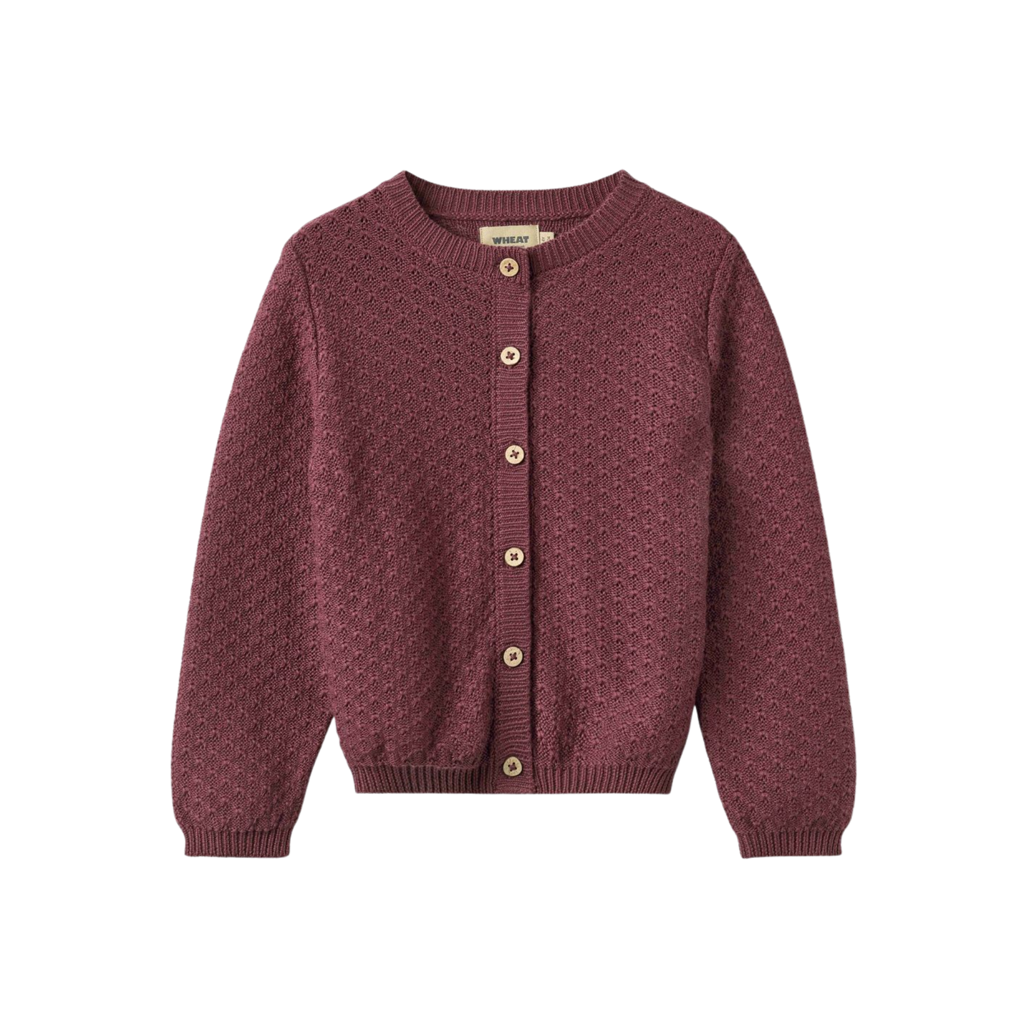 Wheat Eggplant Magnella Long Sleeve Knit Cardigan