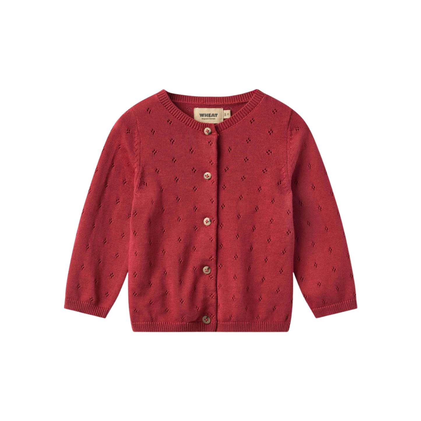 Wheat Red Cherry Maia Long Sleeve Cardigan
