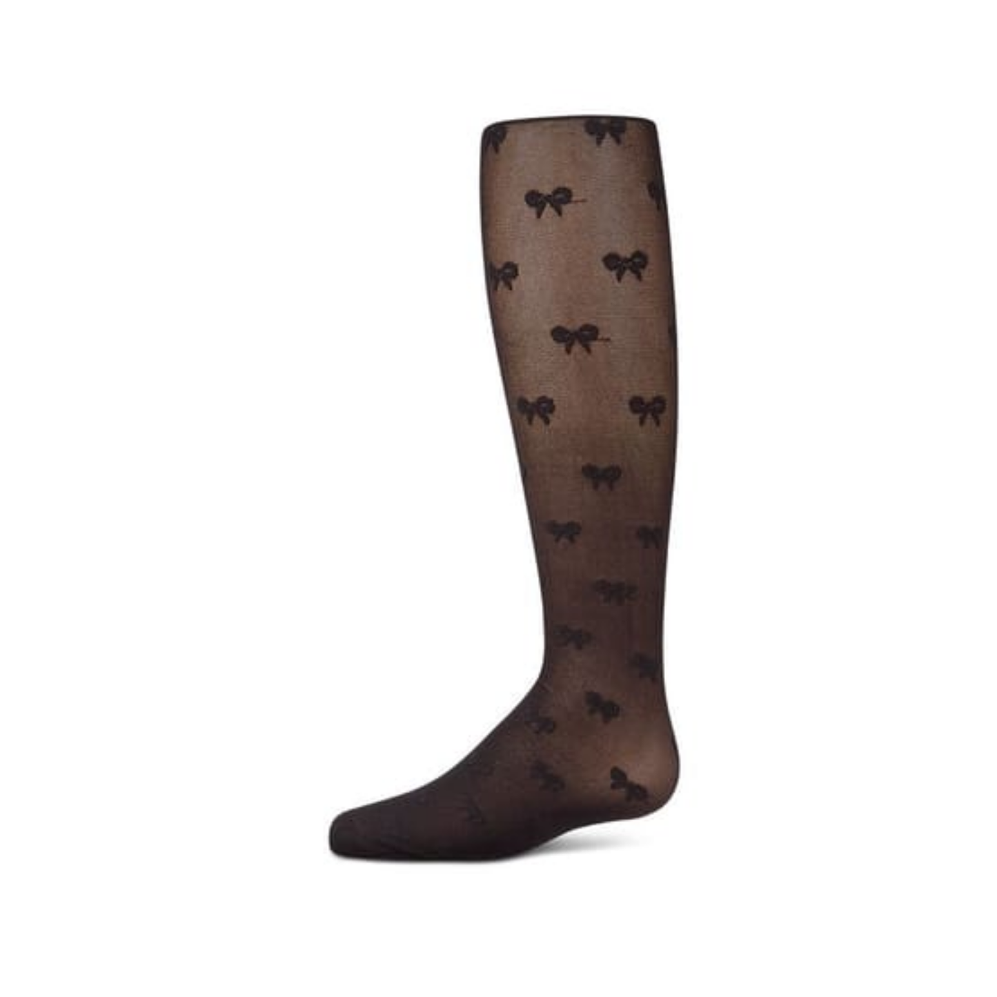 Memoi Black Happy Bow Micronet Tights