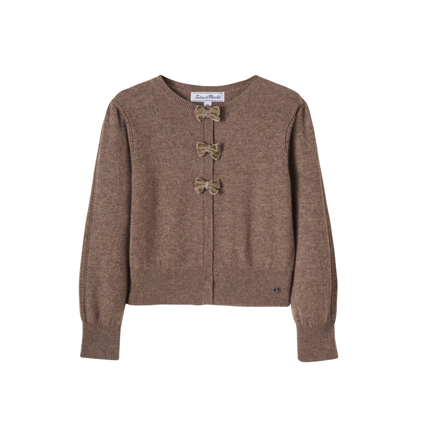 Tartine Et Chocolat Brown Bow Long Sleeve Cardigan