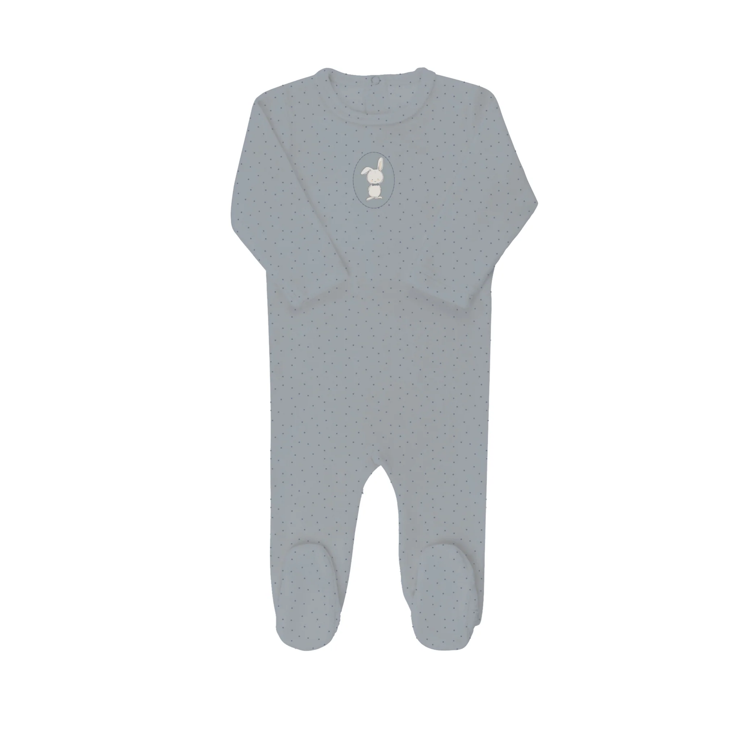 Aurora Blue Bunny Pin Dot Footie