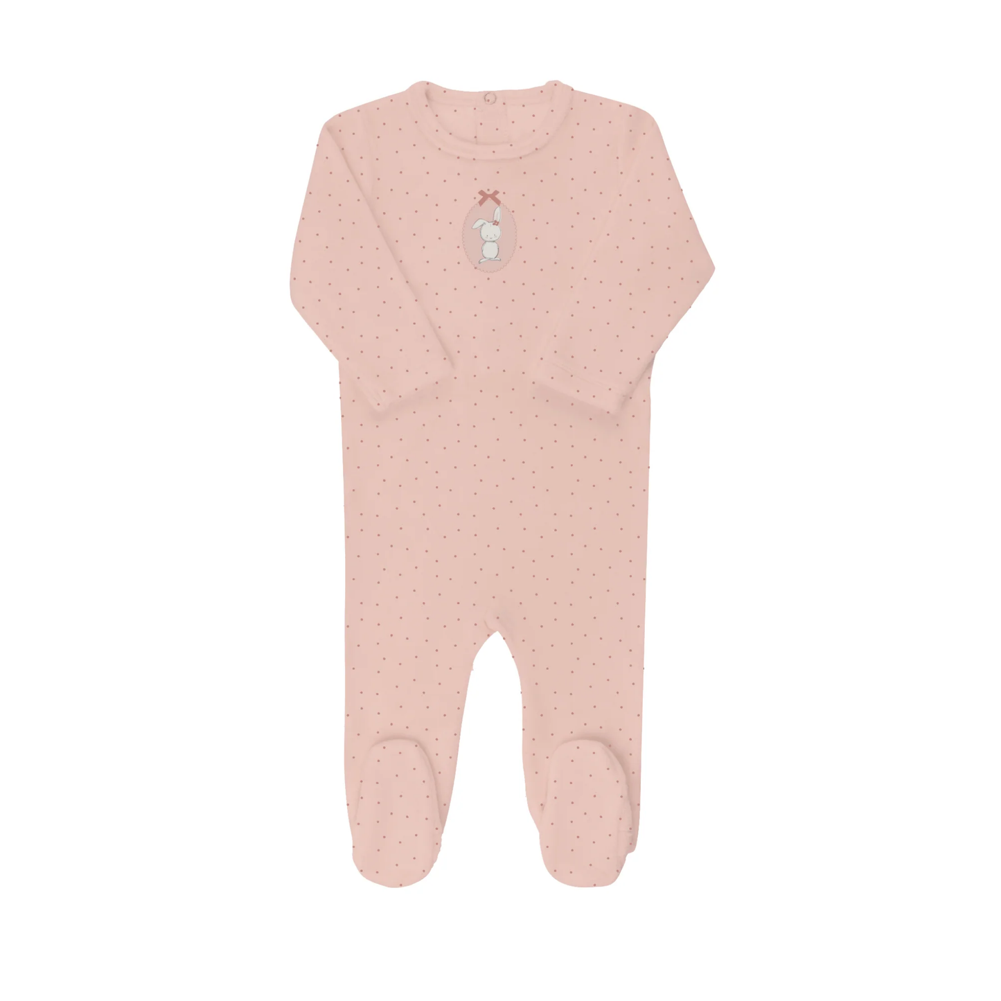 Aurora Pink Bunny Pin Dot Footie