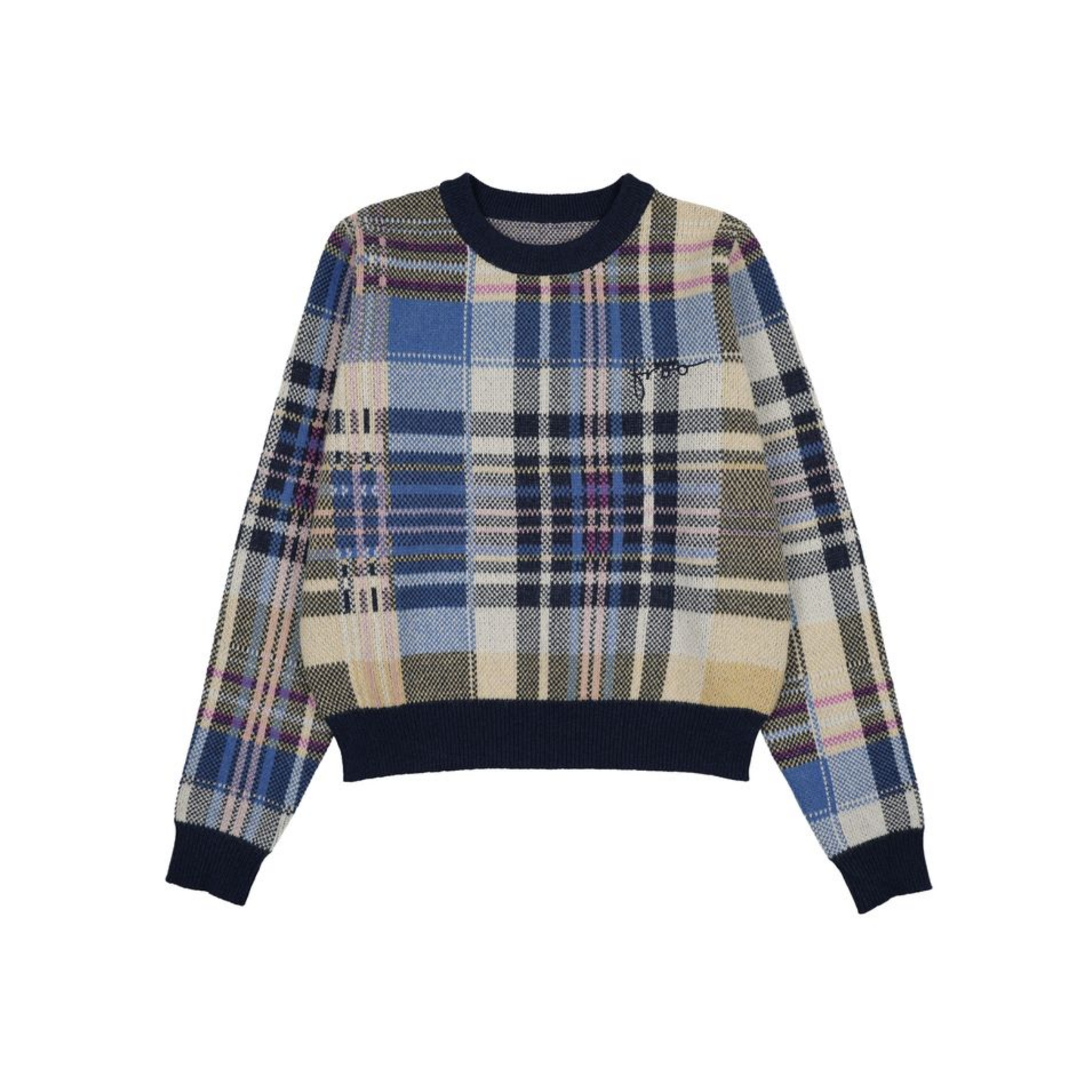 Froo Blue Tovah Plaid Long Sleeve Sweater