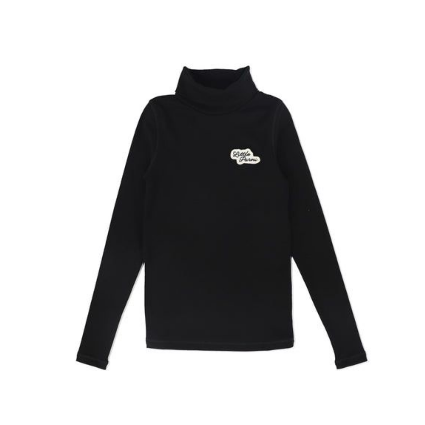 Little Parni Black Solid Turtleneck
