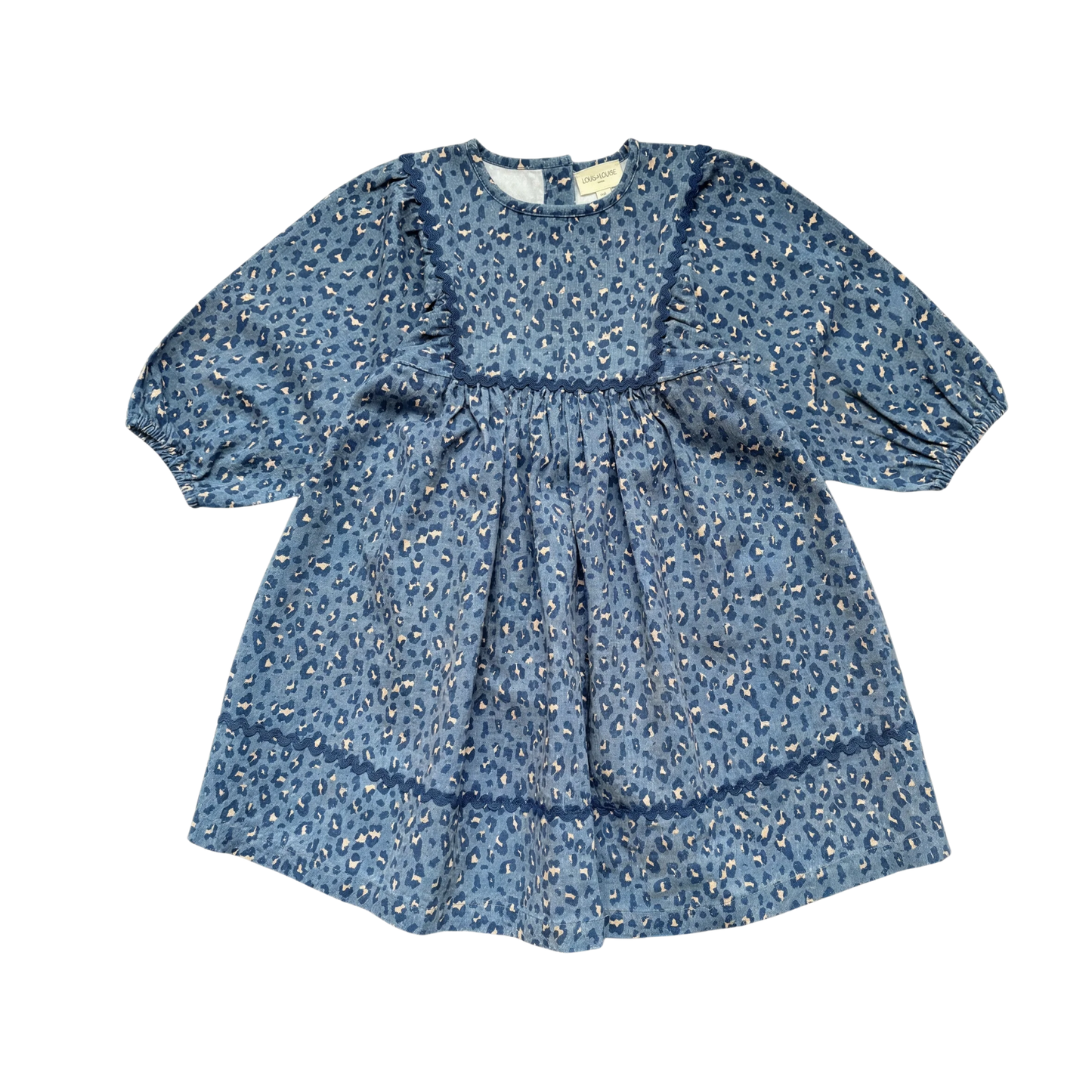 Louis Louise Blue Mahana Leopard Denim Dress