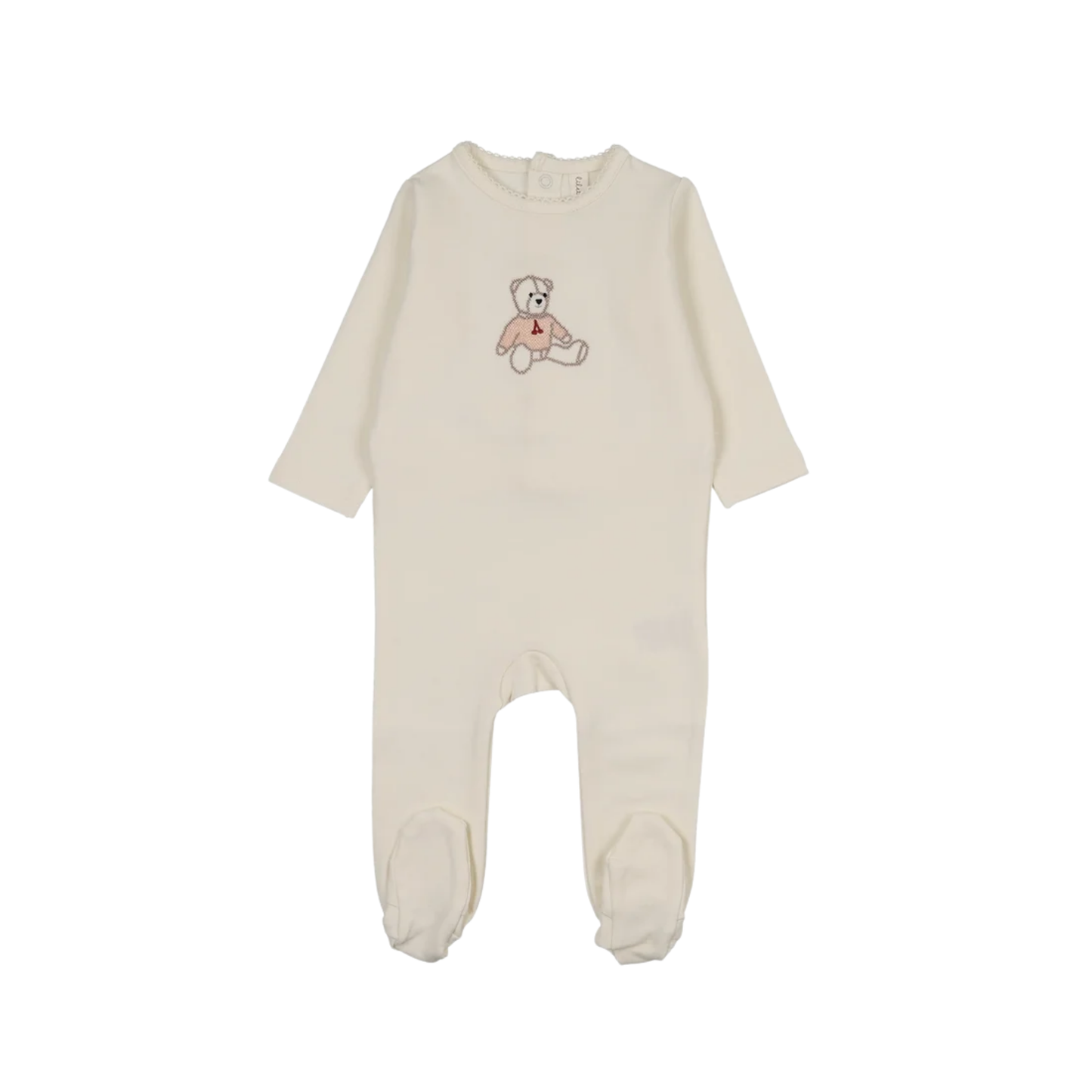 Lilette Cream/Pink Sweet Bear Footie