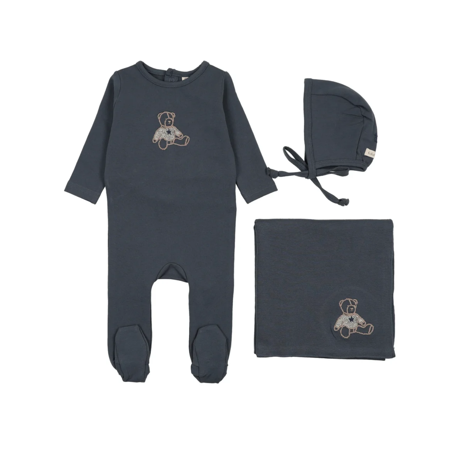 Lilette Off Navy Sweet Bear Layette Set