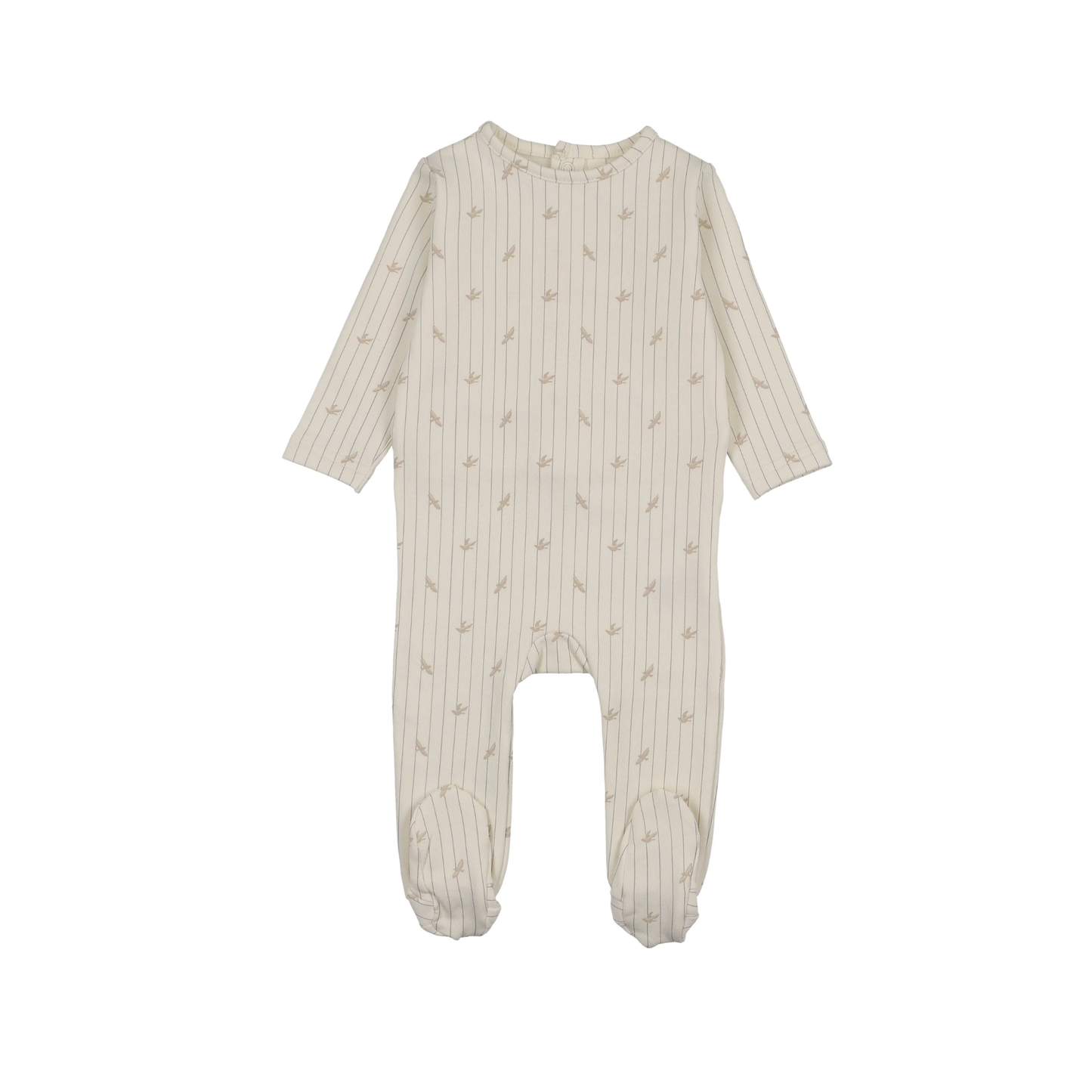 Lilette Cream/Oat Stripe Print Footie