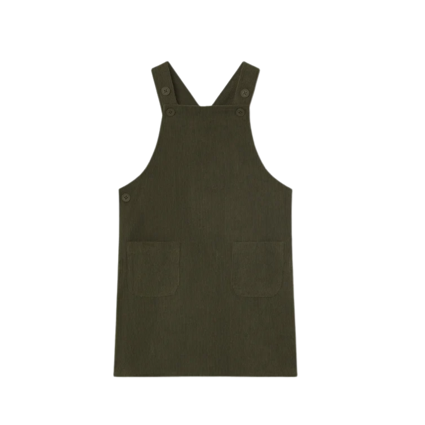 Compania Fantastica Green Pinafore Corduroy Dress