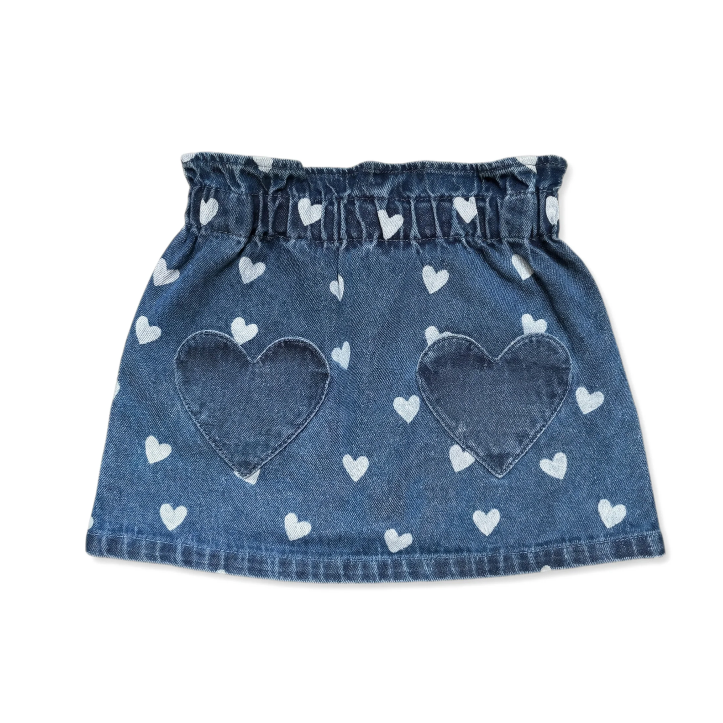 Louis Louise Blue Heart Teacher Denim Skirt