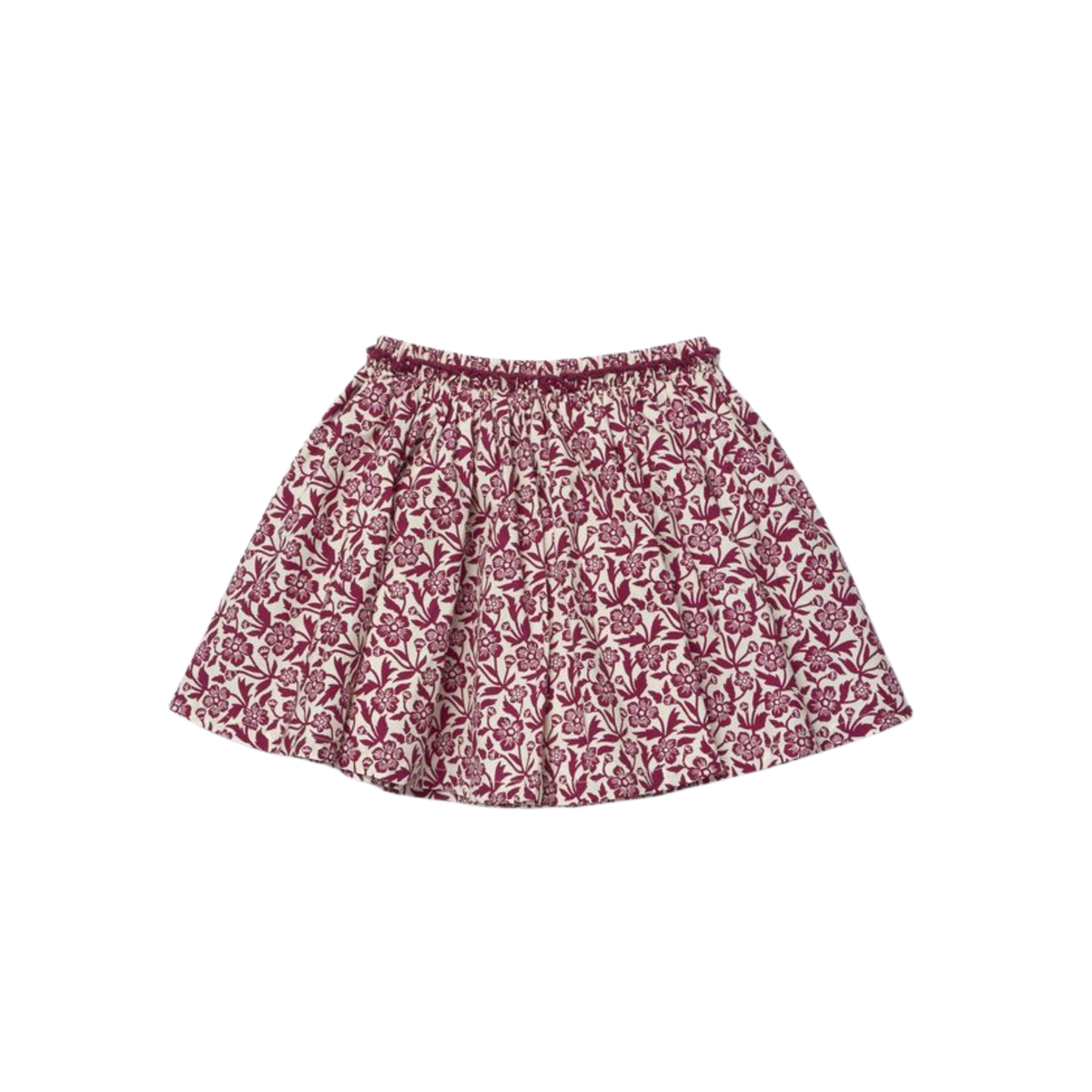 Pink Chicken Burgundy Gianna Floral Skirt