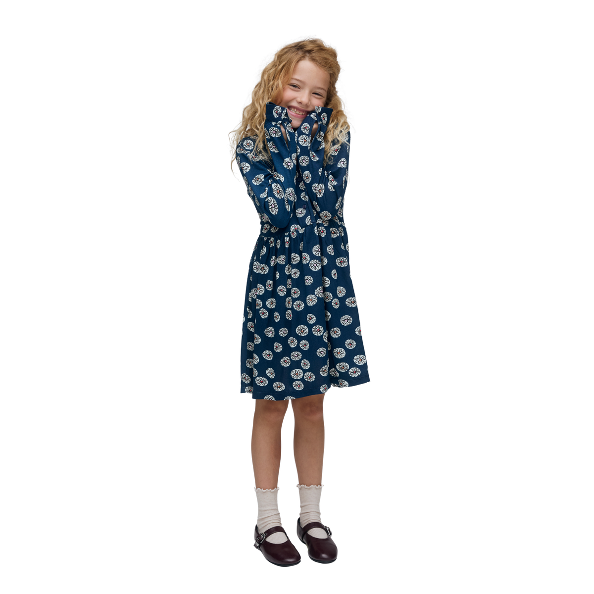 Compania Fantastica Blue Carthamus Short Sleeve Dress