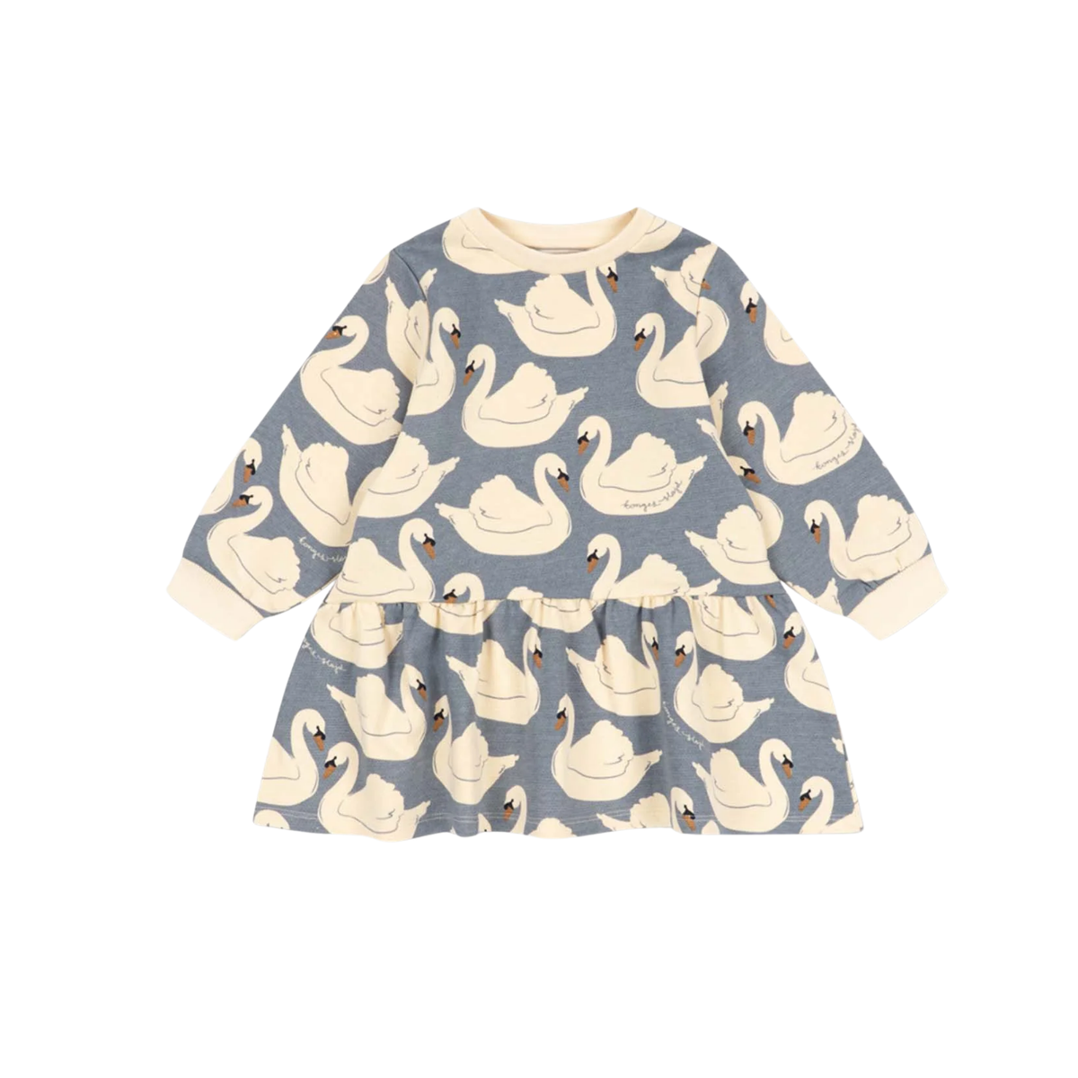 Konges Slojd Dark Grey Swan Print Long Sleeve Sweat Dress
