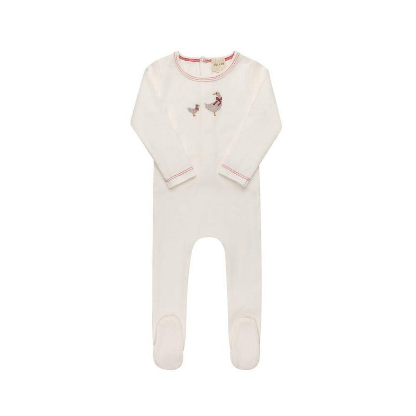 Ely's & Co Ivory Pink Cotton Footie