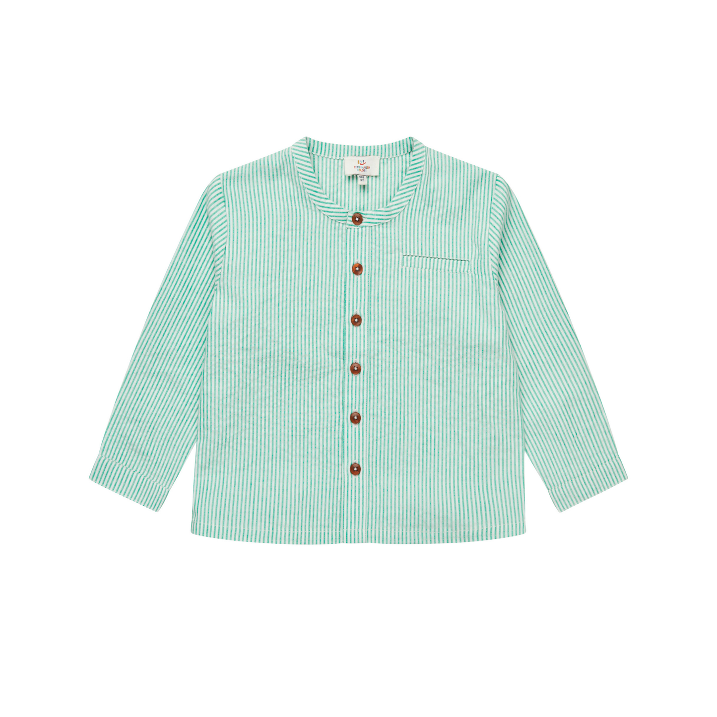 Copenhagen Colors Sharp Green Seersucker Stripe Shirt