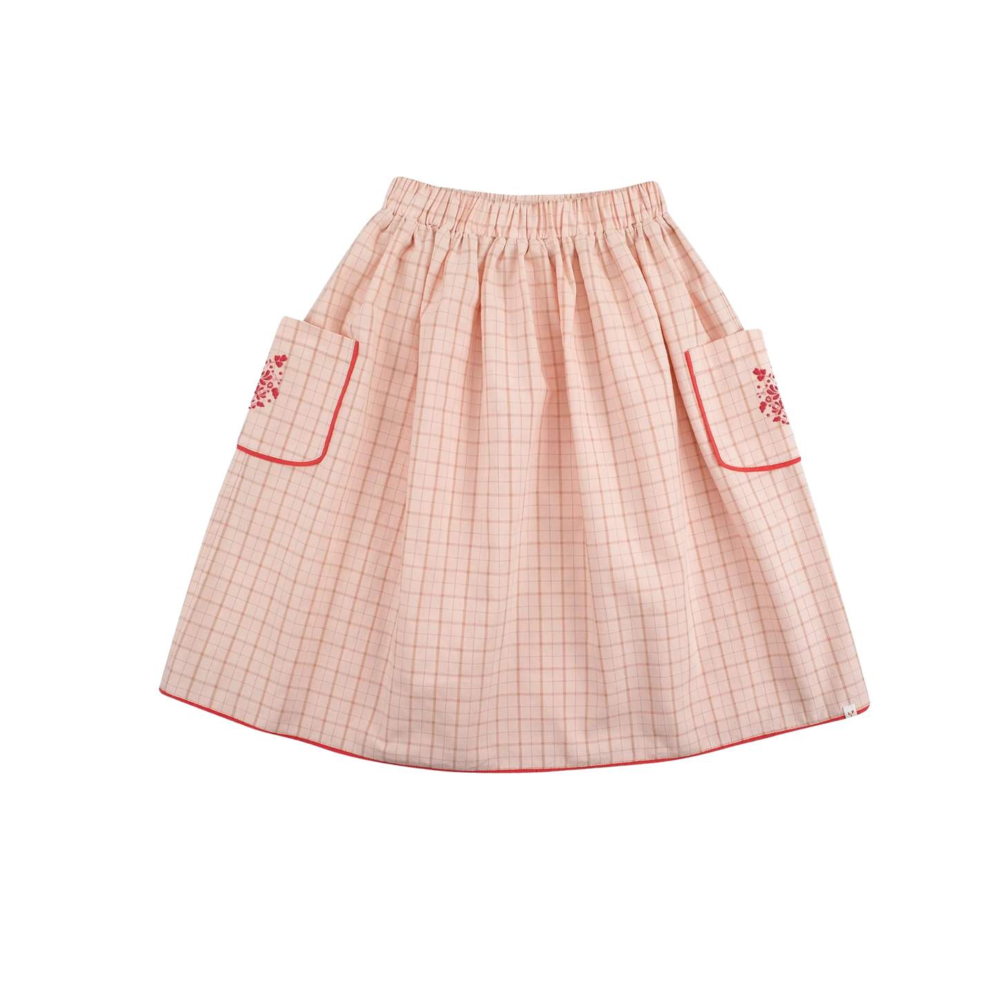 The Little Poets Vichy Rose Amália Midi Skirt