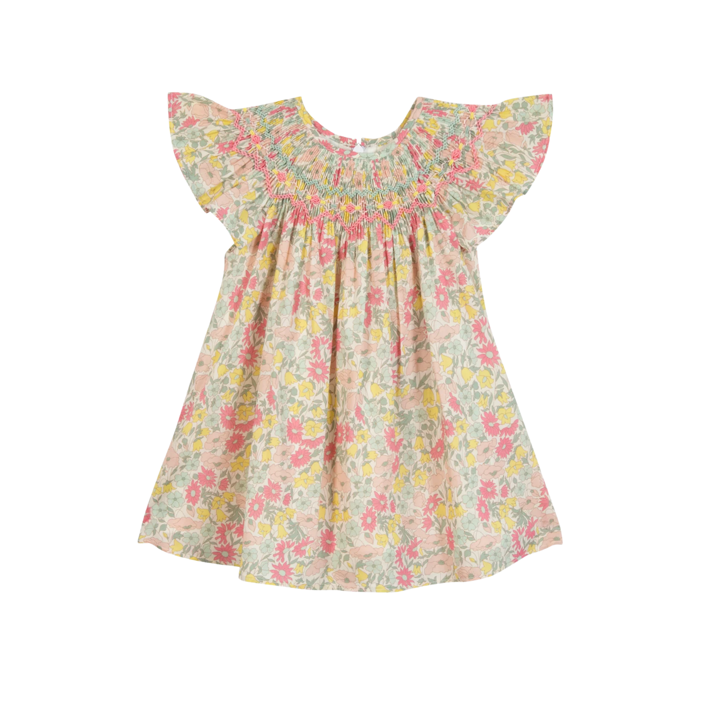 Tartine Et Chocolat Bright Yellow/Green Cirtrus Floral Dress