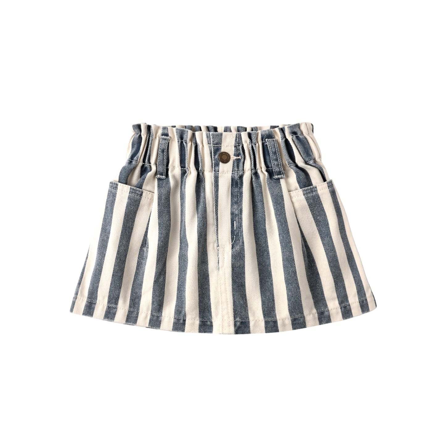 Rylee+Cru Natural Stripe Denim Short Skirt