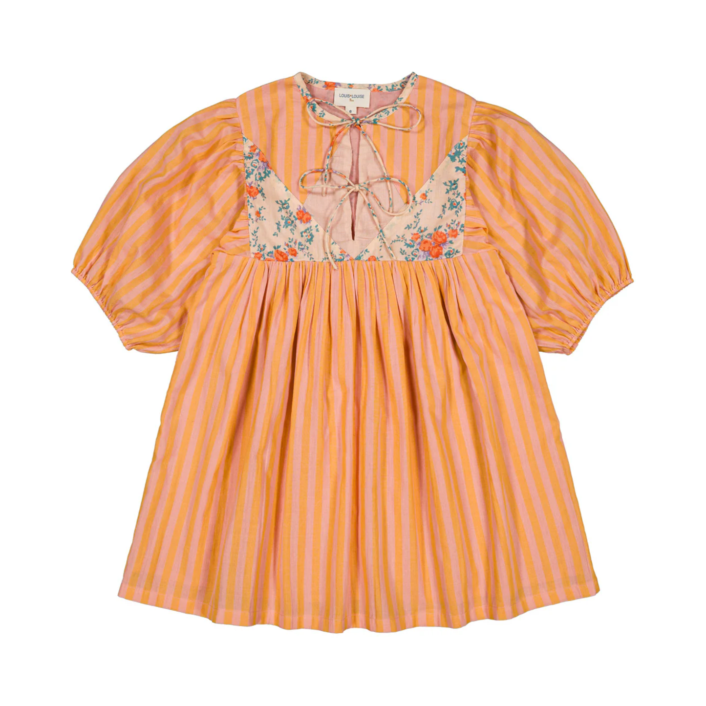 Louis Louise Pink/Orange Pauly Cotton Big Stripe Dress
