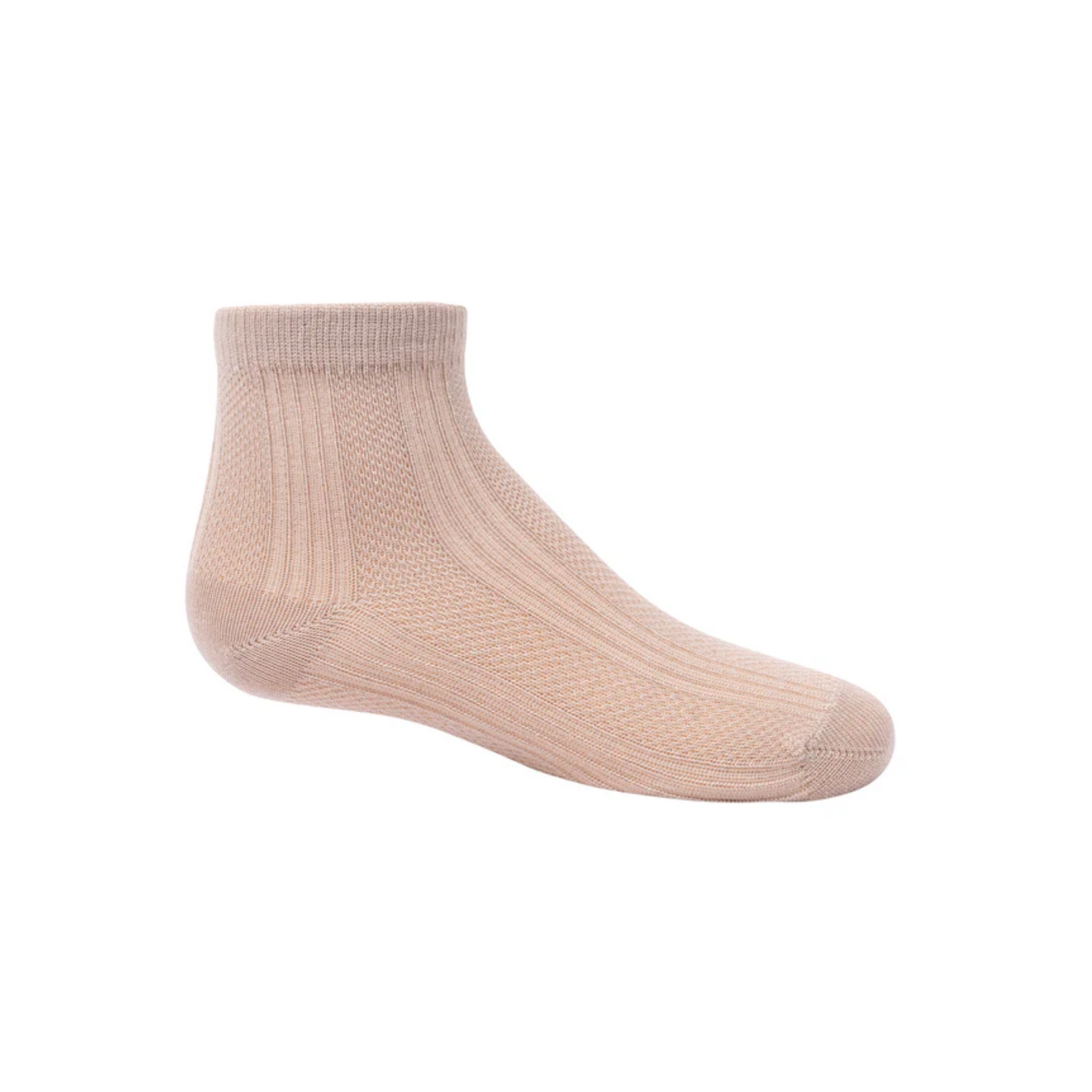 Zubii 214 Bone Fishnet Stripe Modal Ankle