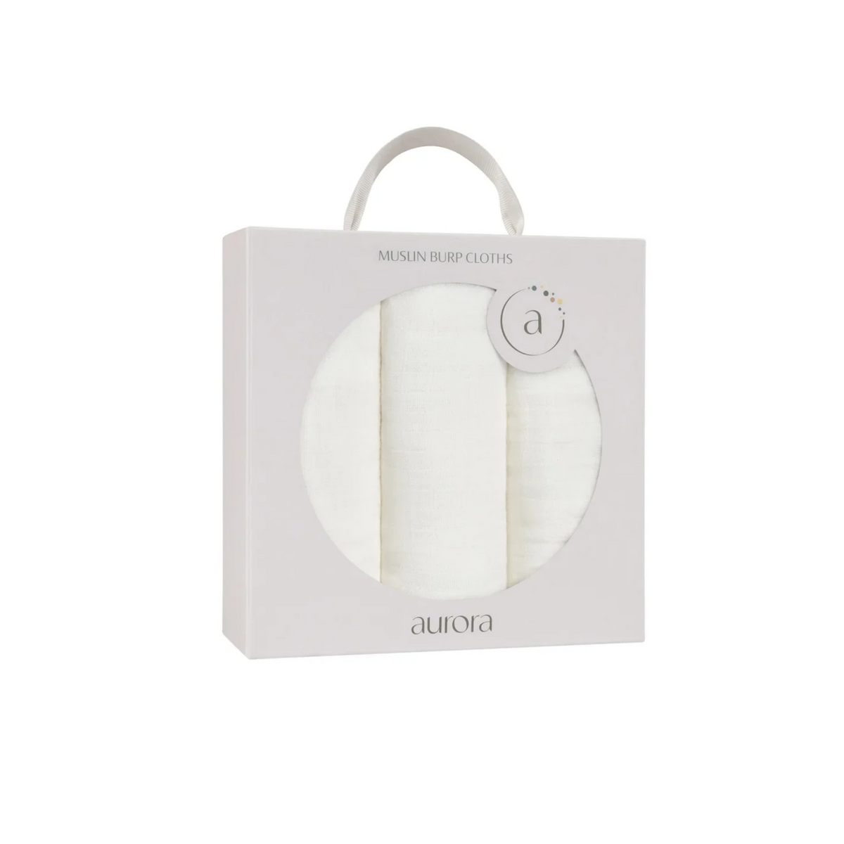 Aurora White 3 Pack Muslin Burp Cloth