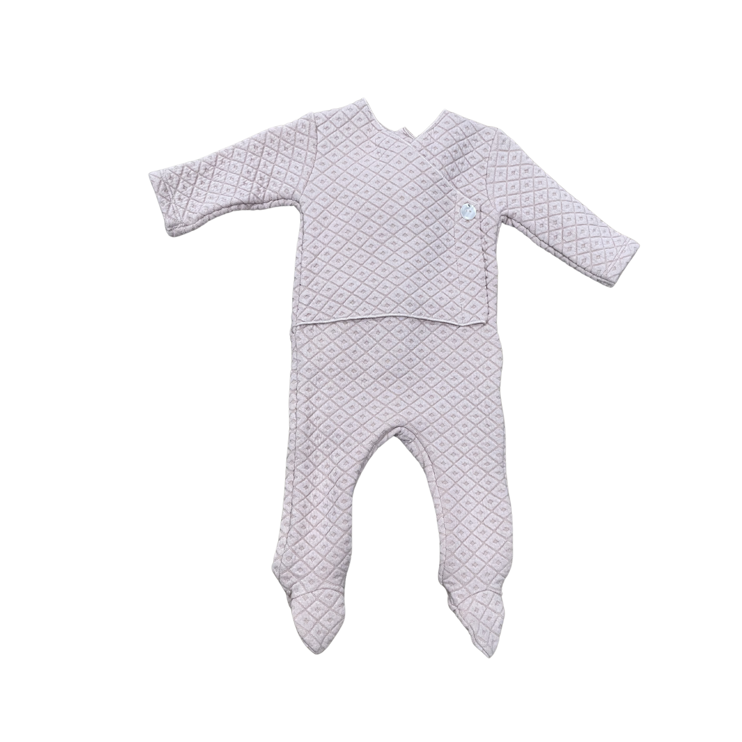 Latte Button Wrap Footie with Beanie