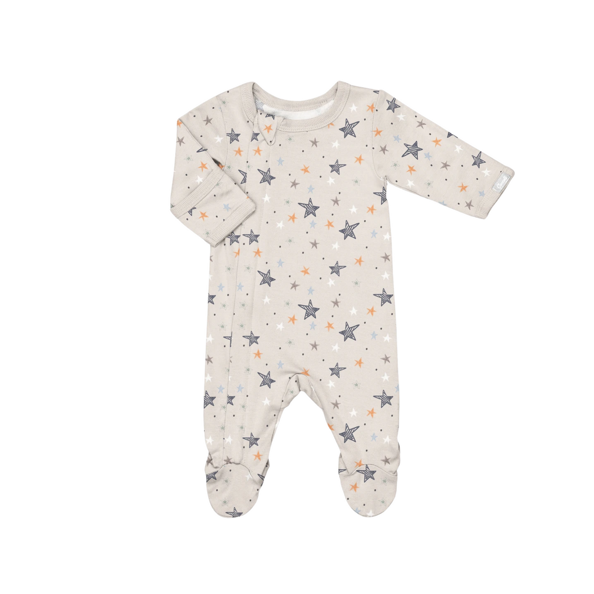 Coccoli Oatmilk Stars Modal Zipper Footie