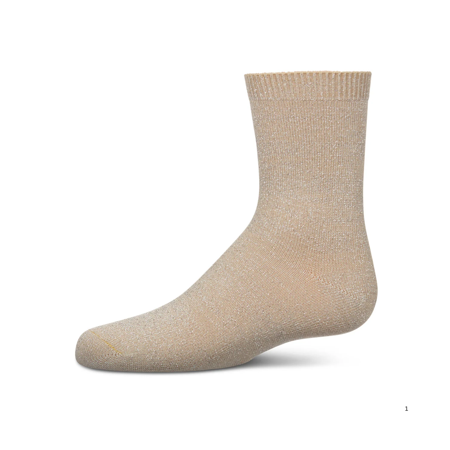 Memoi Almond Lurex Toddlers and Kids Basic Soft Rayon from Bamboo Crew Socks