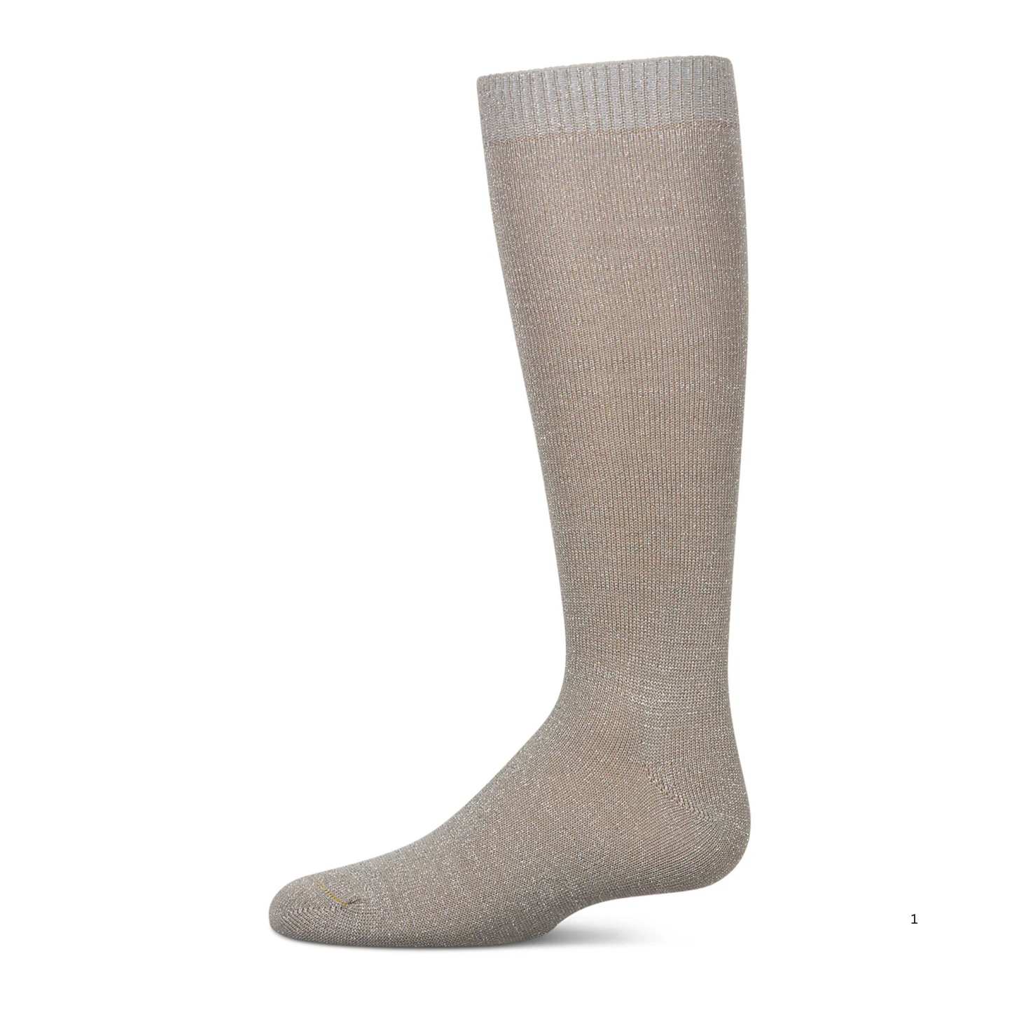 Memoi Kids Basic Soft Rayon from Bamboo Knee High Socks Silver Lurex - Mk-6266