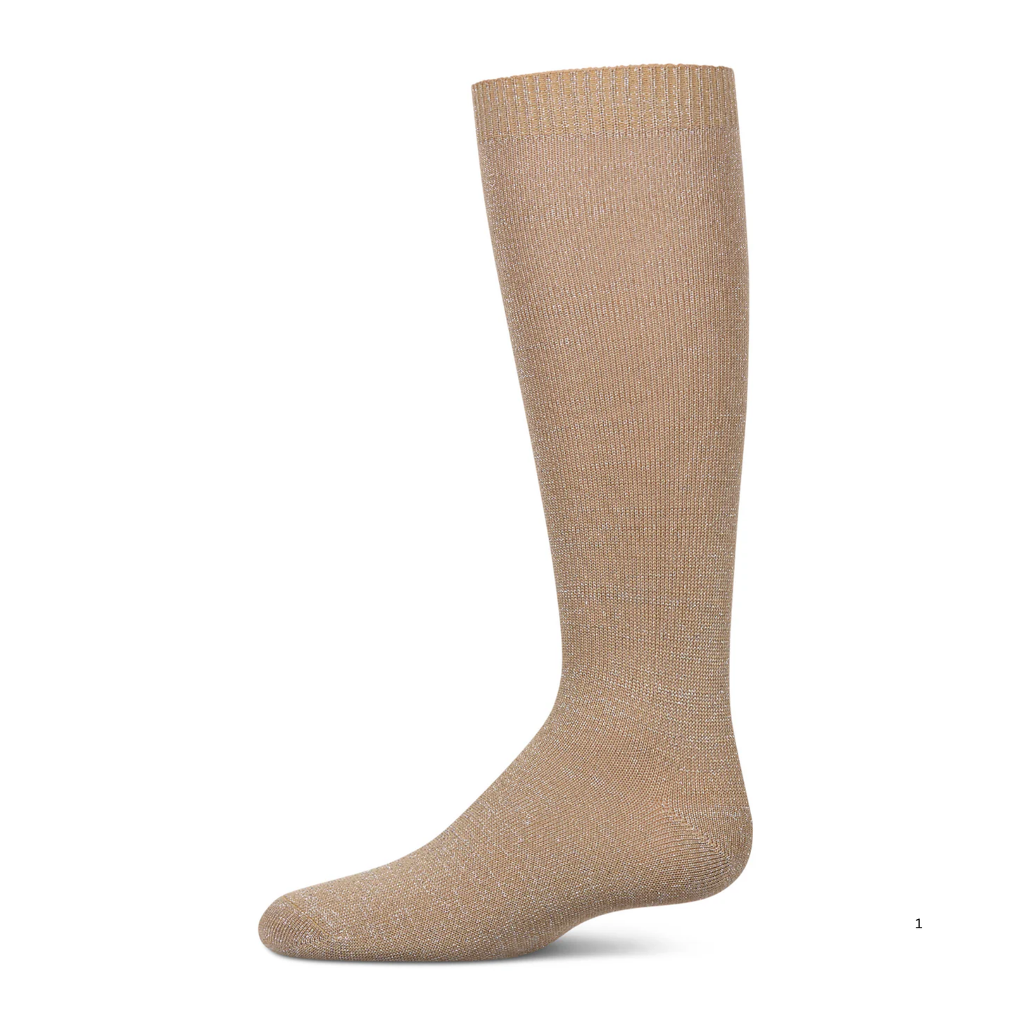 Memoi Kids Basic Soft Rayon from Bamboo Knee High Socks Champagne Lurex - Mk-6266
