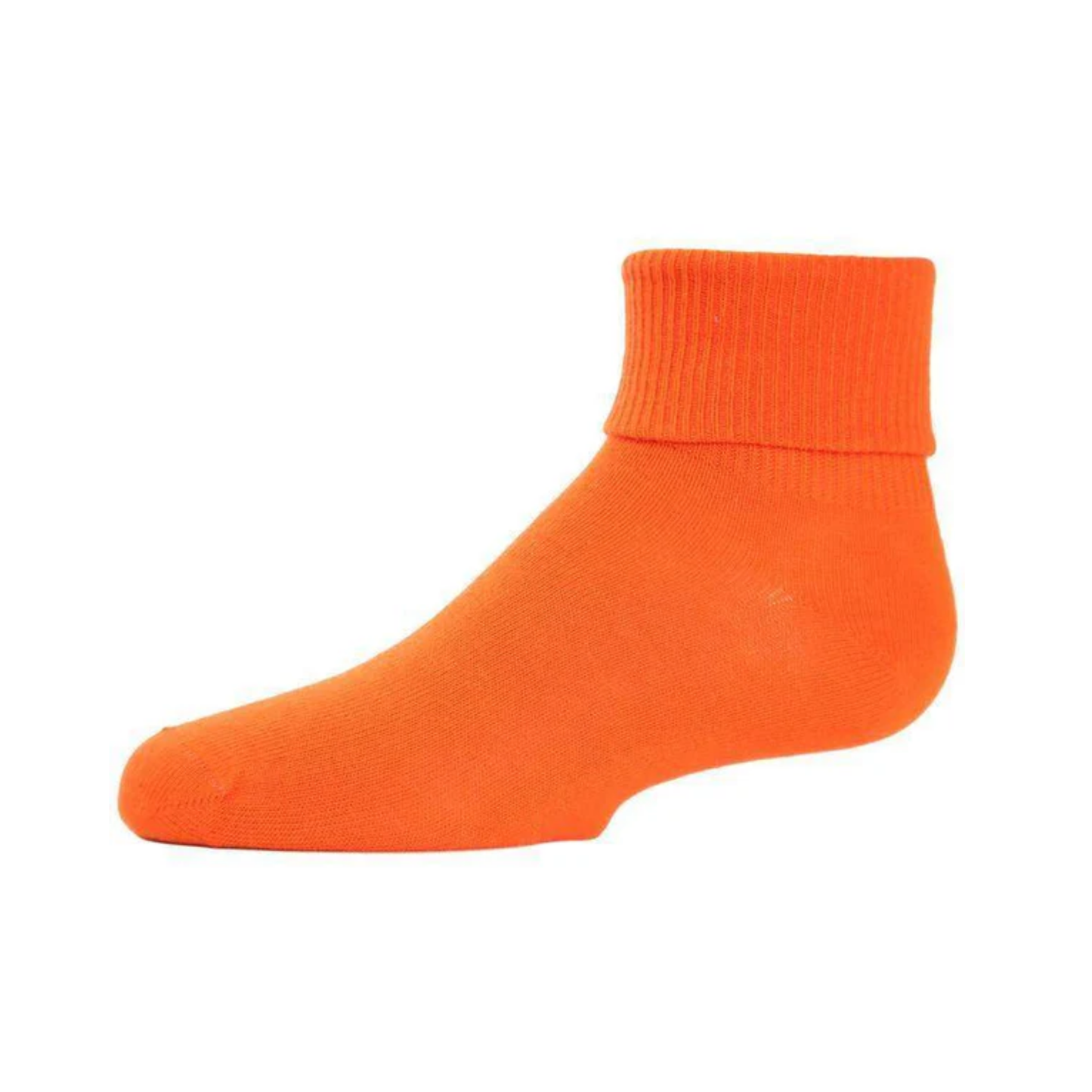Memoi Orange Kids Triple Roll Cotton Blend Ankle Socks