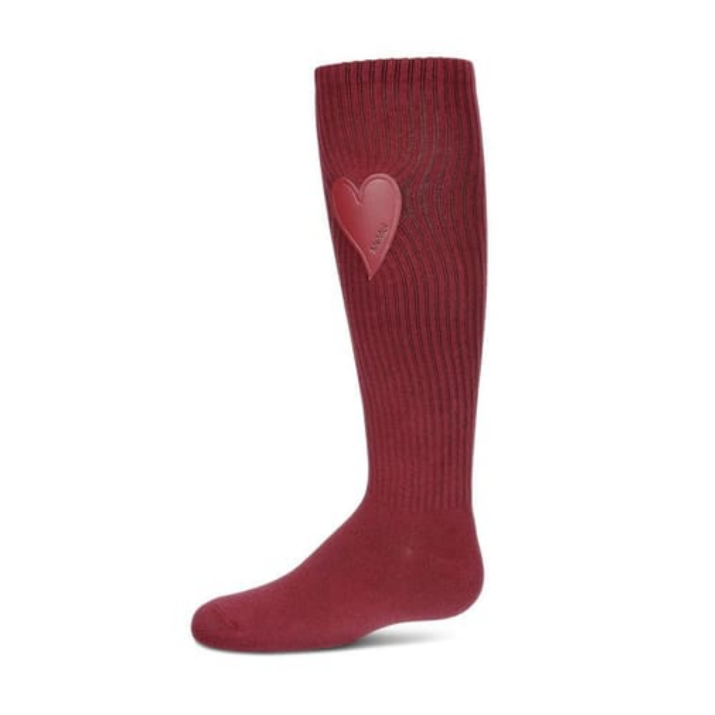 Memoi Heart Patch Knee High - Mkf-7135