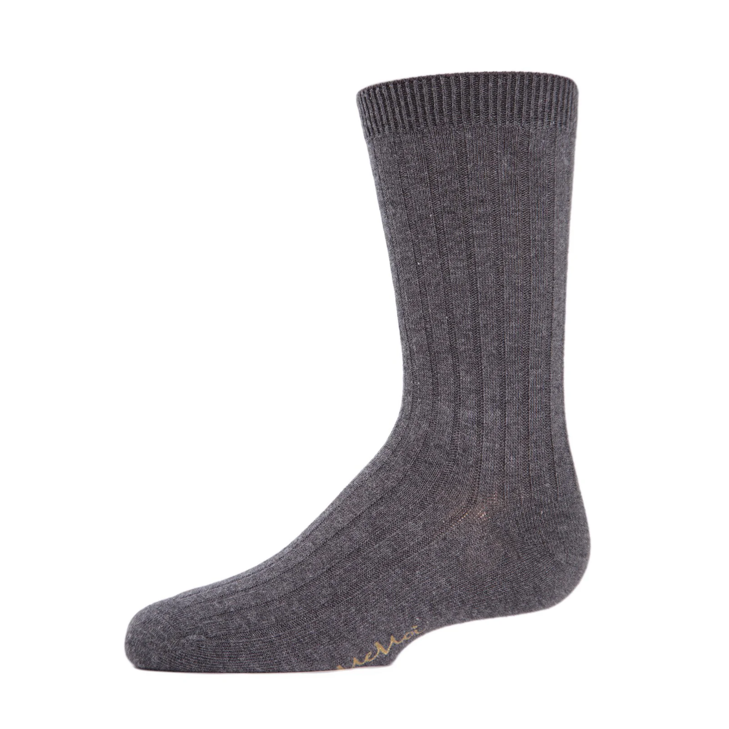 Memoi Boys Essential Ribbed Mercerized Cotton Crew Socks