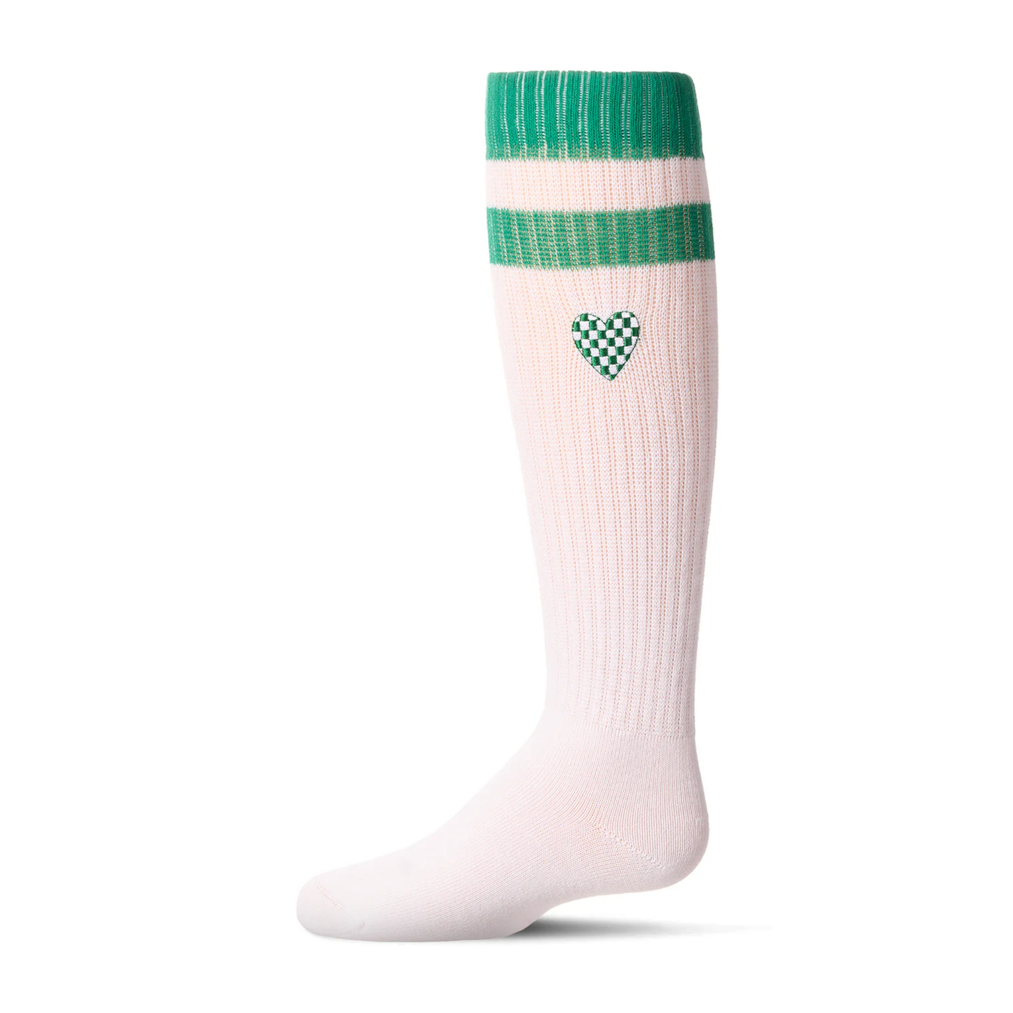 Memoi Checkered Heart Knee High - MKF-7176