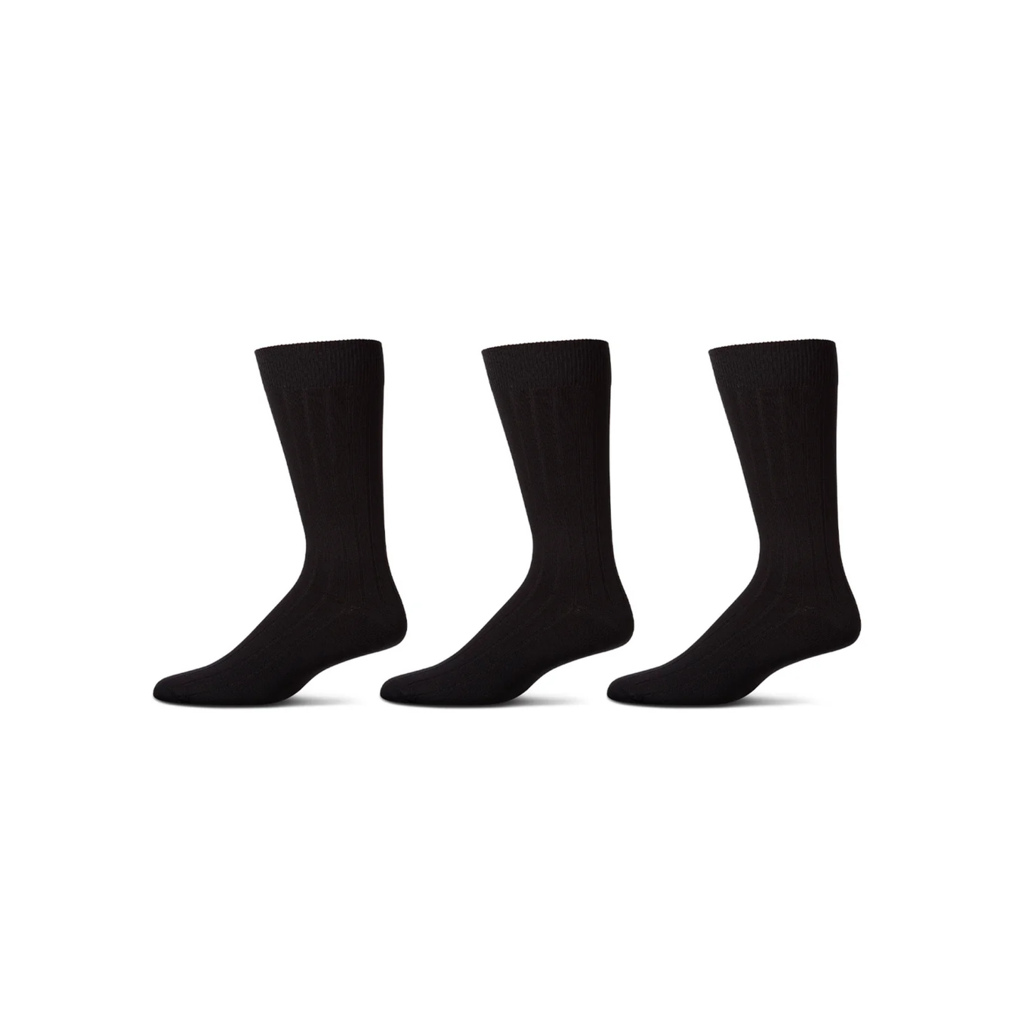 Memoi Mens 3 Pair Pack Ribbed Extra Wear Cotton Blend Crew Socks - Mm-454