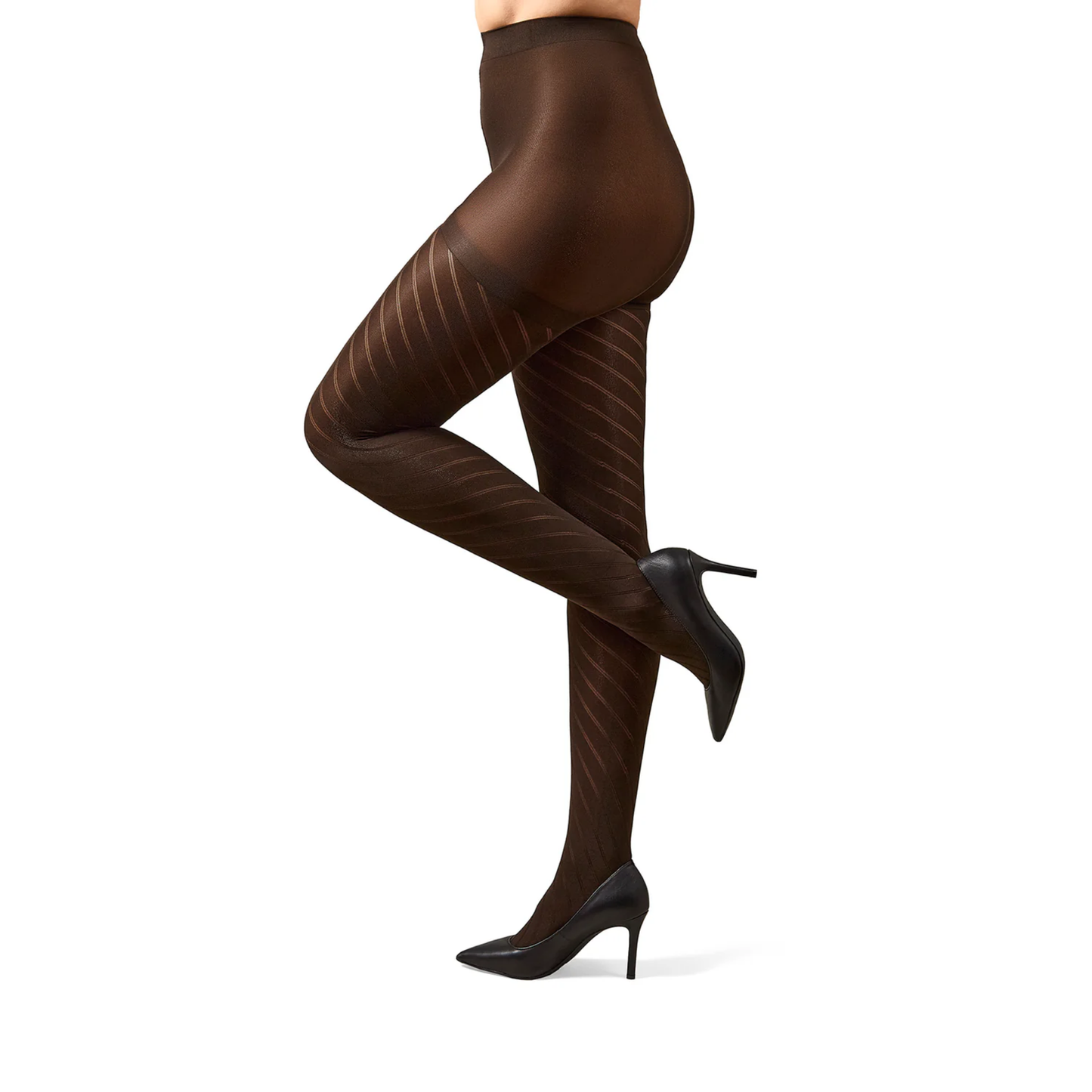 Memoi Spiral Opaque Control Top Tights - Mo-320