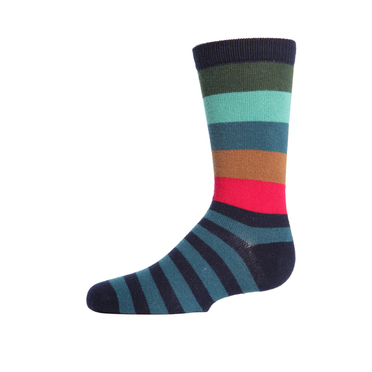 Memoi Boys Bold Stripes Crew Socks