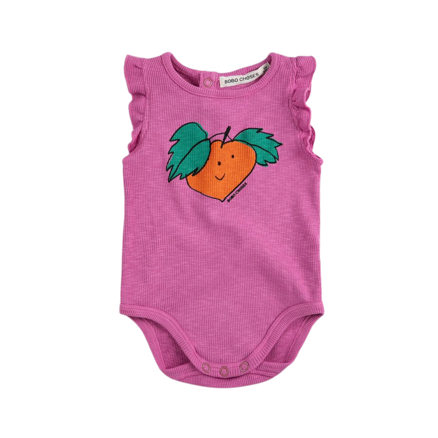 Bobo Choses Fuchsia Tangerine Ruffled Romper