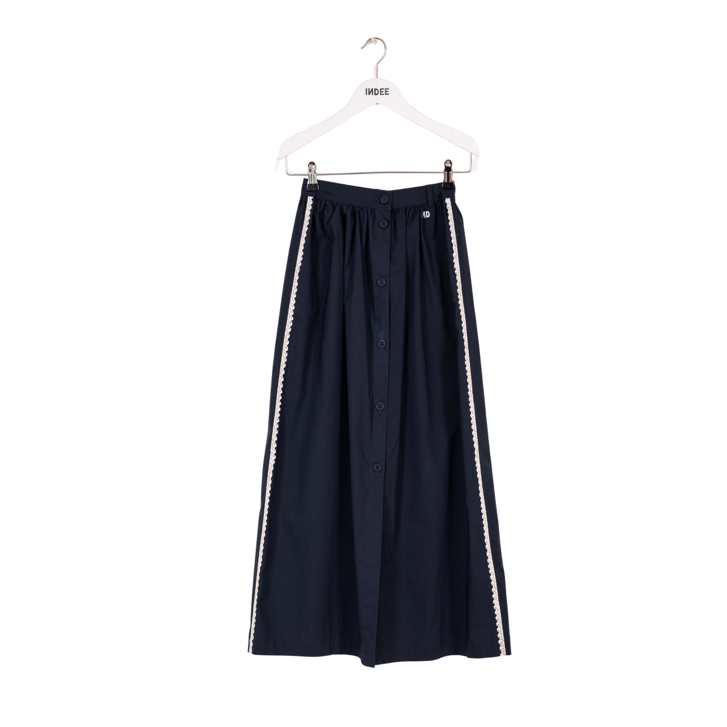 Indee Navy Valduchesse Midi Length Skirt