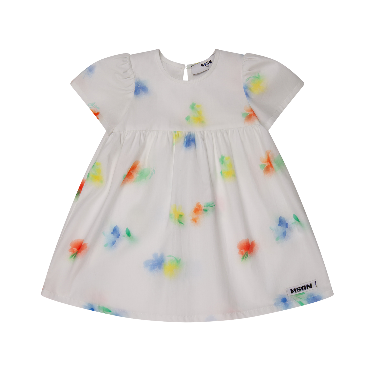 MSGM White Poplin Short Sleeve Dress