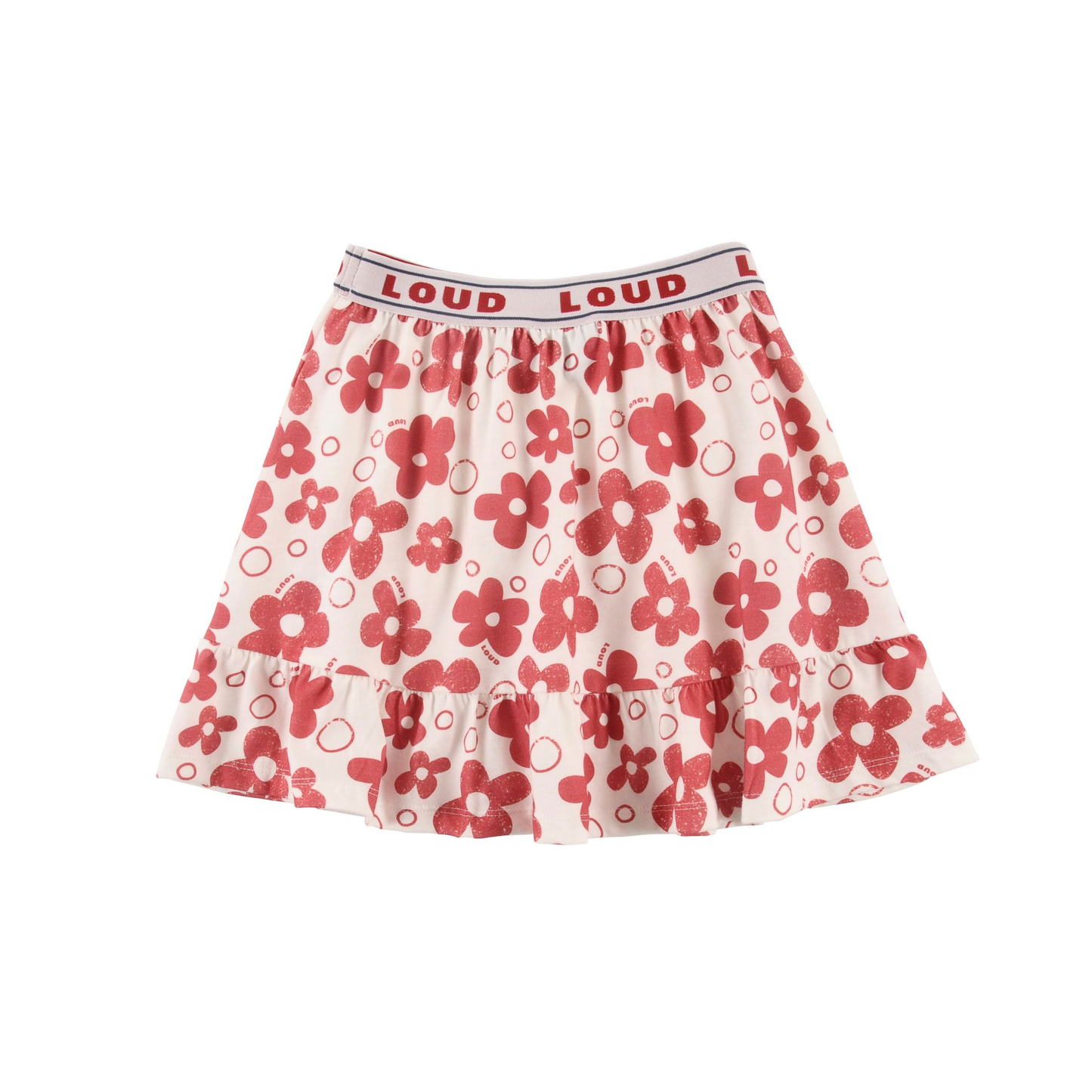 Loud Flower Aop Notes Ruffle Short Skirt